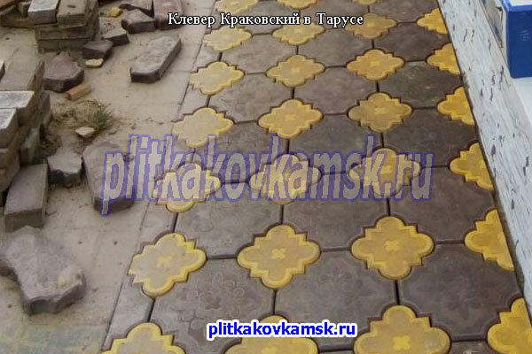 Укладка тротуарной плитки Клевер Краковский в городе Таруса