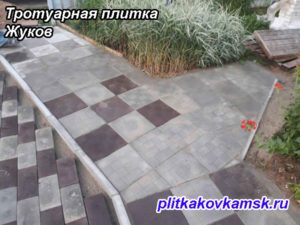 Примеры укладки тротуарной плитки паркет в городе Жуков